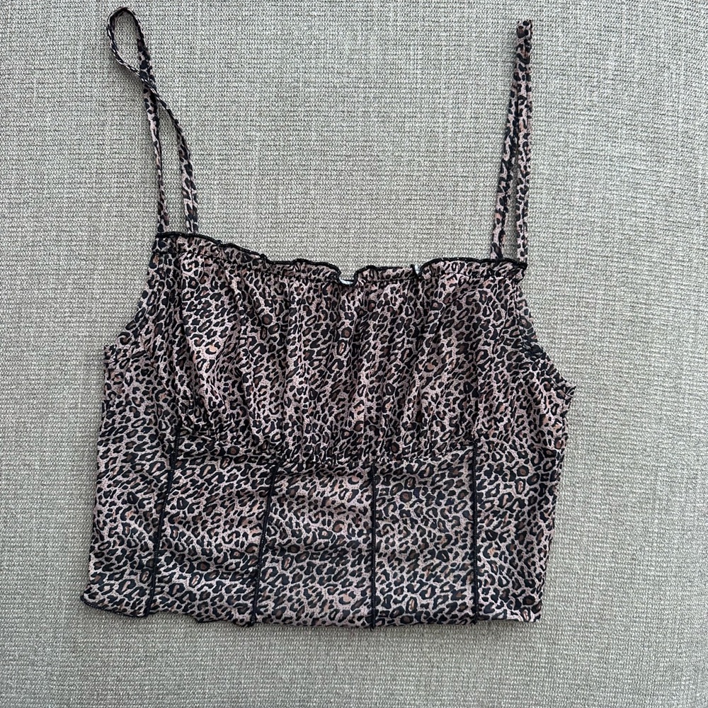 Sheer leopard print top